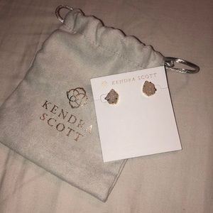 Gold Druzy Stud Earrings